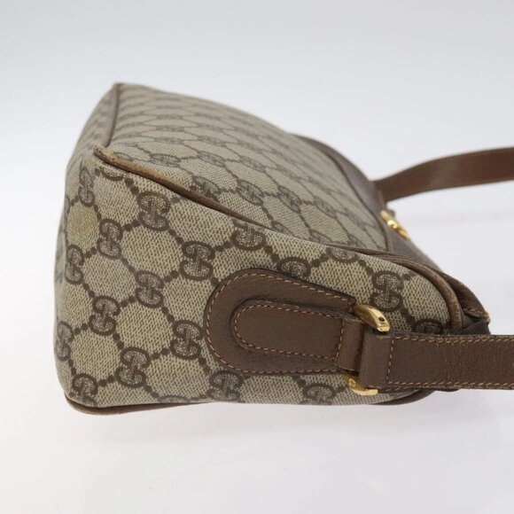 GUCCI GG Supreme Shoulder Bag PVC Beige Gold - Picture 4 of 16